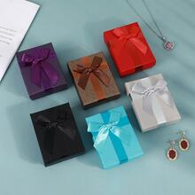1pc Bow Decor Jewelry Box - Brown - View 6