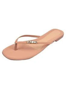 Women Flat Sandals - Màu hồng gỉ - Xem 1