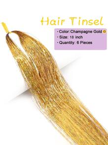 Halloween gấp thành phần mở rộng tóc đèn flash 18 inch, bộ dây tóc đèn flash, phụ nữ chịu nhiệt 6 cái - Vàng - Xem 5