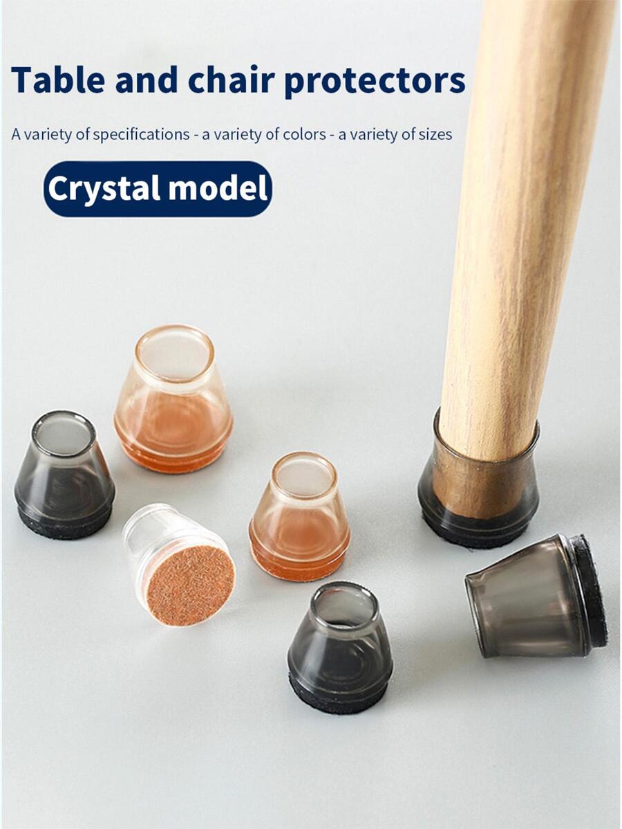 4 cái/bộ Trong suốt Cái ghế Chân Với Tiếng ồn & Đối với Bàn & Cái ghế , Silicon Gel , Felt - Màu be - Xem 1