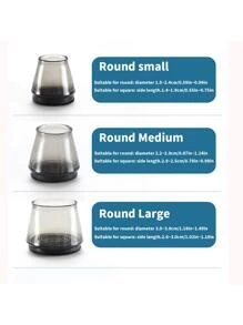 4 cái/bộ Trong suốt Cái ghế Chân Với Tiếng ồn & Đối với Bàn & Cái ghế , Silicon Gel , Felt - Màu be - Xem 3