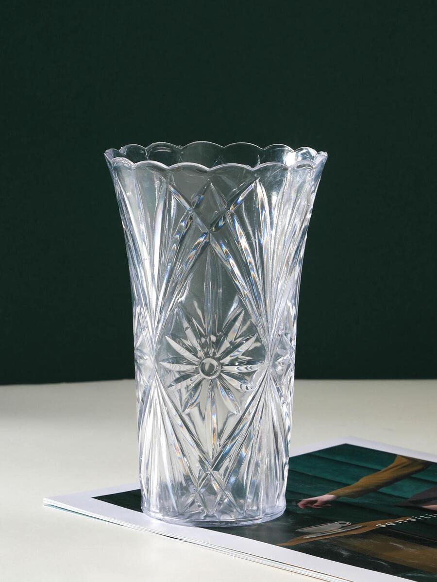 1pc Clear Acrylic Flower Vase, 6.7 Inches Tall, For Home Dining Table