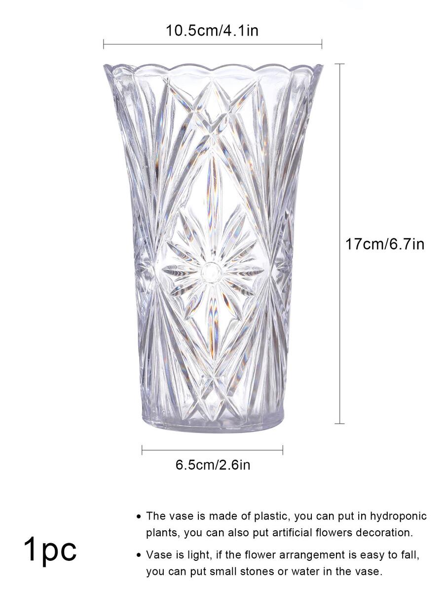 1pc Clear Acrylic Flower Vase, 6.7 Inches Tall, For Home Dining Table