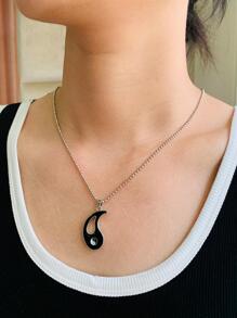 4 cái/bộ Bộ Trang Sức Những Người Yêu Thích Thái Cực Quyền & Âm Dương Rỗng, Với Vòng Cổ Chuỗi Hạt Bằng Thép Không Gỉ Và Vòng Tay Dệt Có Thể Điều Chỉnh, Bộ Quà Tặng Cho Những Người Bạn Thân, Cha Mẹ, Chị Em Gái - rỗng âm dương - Xem 2