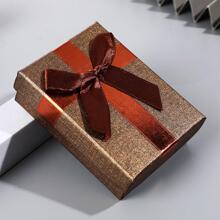 1pc Bow Decor Jewelry Box - Brown - View 1