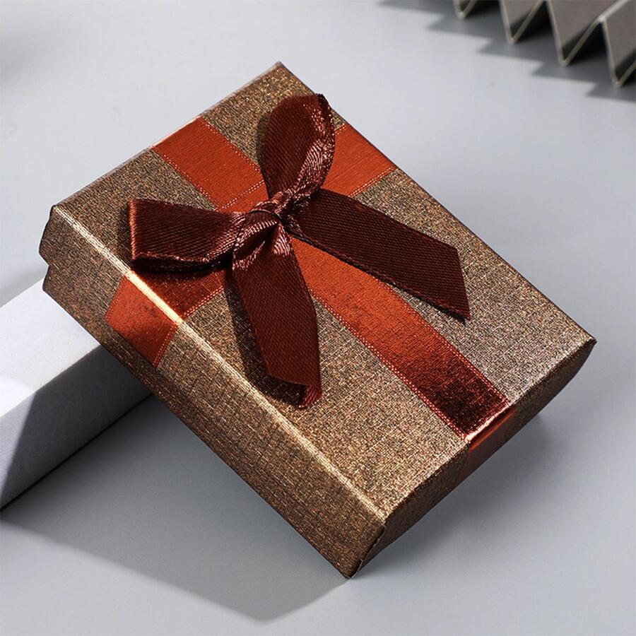 1pc Bow Decor Jewelry Box - Brown - View 1