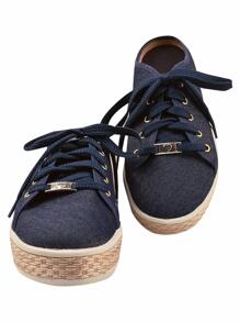 Women Wedge Sneakers - Blue - View 3
