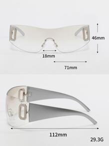 Gafas de moda de estilo Y2K sexy para mujer, de estilo europeo y estadounidense, con letras integradas, gafas de montura estrecha de estilo Y2K, accesorios de playa, para verano, playa, actividades al aire libre y viajes