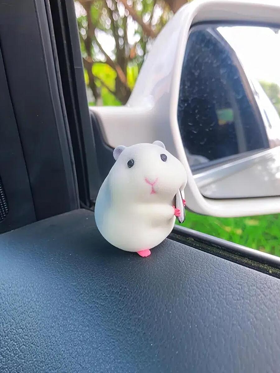 1 pieza Ornamento del coche con dibujos animados hámster diseño - Multicolor - Ver 1