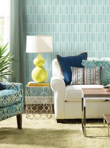 COMMOMY 1/10 Tấm ốp tường tự dính khảm màu xanh nhạt 3d, Gạch lát nhà tắm tuyến tính mờ, Tấm ốp tường bóc và dán, Nhà bếp, Phòng tắm, Giấy dán tường chống nước có thể tháo rời - Màu xanh lam - Xem 2