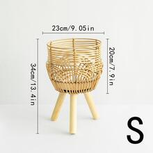 1pc Woven Flower Pot - Apricot - View 9