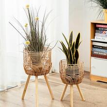 1pc Woven Flower Pot - Apricot - View 4