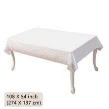 Khăn trải bàn bằng nhựa dùng một lần màu trắng với chấm bi Confetti cho tiệc cưới sinh nhật dã ngoại - Hoa hồng vàng - Xem 1