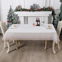 Khăn trải bàn bằng nhựa dùng một lần màu trắng với chấm bi Confetti cho tiệc cưới sinh nhật dã ngoại - Hoa hồng vàng - Xem 3