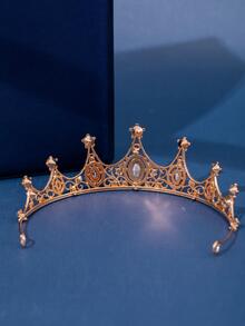 水鑽皇冠和皇冠適合女士水晶髮箍適合女孩透明水鑽髮飾適用於新娘婚禮婚禮舞會生日派對女王公主裝飾萬聖節裝角色扮演 - 紅色 - 查看 3