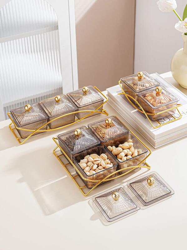 1 Set Snack Plate + Tray, Snack, Candy, Dried Fruit, Cookie Storage Set