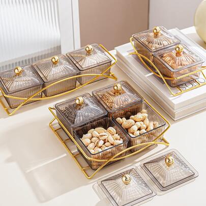 1套零食盘+托盘，可收纳零食、糖果、干果、饼干