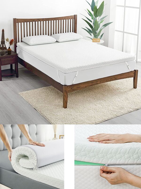 2Inch Dual Layer Bed Topper, (Twin/Twin XL/Full/Full XL/Queen/Short Queen/King/California King