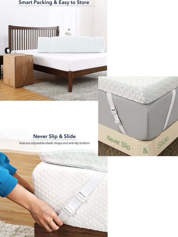 2Inch Dual Layer Bed Topper, (Twin/Twin XL/Full/Full XL/Queen/Short