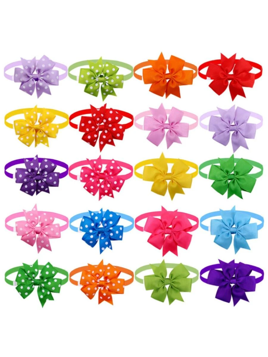 5 Chiếc Phối Nơ Phong Cách Thú Cưng Cho Chó Và Mèo, Chắc Chắn & Chấm Bi & Phụ Kiện Cổ Lục Giác - Nhiều màu - Xem 1