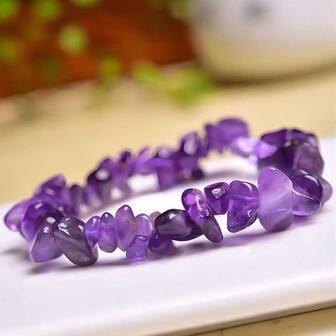 Pulsera con cuenta amatista natural cristal