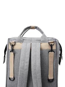 1 pieza de mochila con cambiador de pañales para bebé, bolso para niño o niña, mochila multifuncional de gran capacidad, mochila de viaje con estación de cambio plegable - Gris - Ver 7