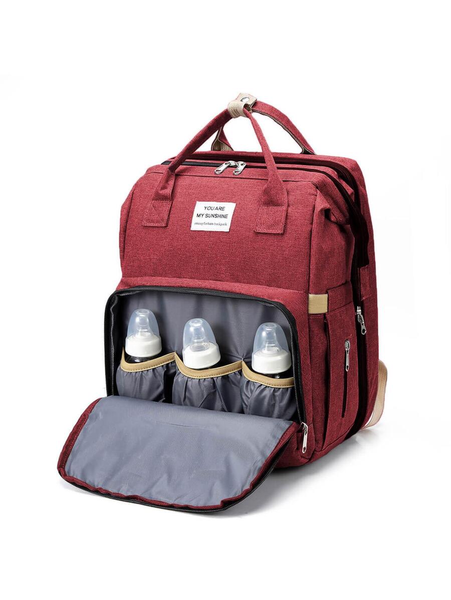 H HIBOBI Large Capacity Detachable Diaper Bag - Red - View 1