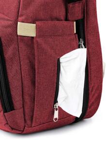 H HIBOBI Large Capacity Detachable Diaper Bag - Red - View 6