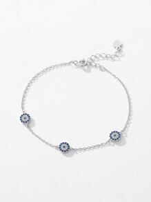 MODIAN S925 Silver Blue Eye Decor Fashion Bracelet For Women, Birthday/mother's Day Gift, High-end Jewelry