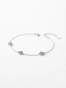 MODIAN S925 Silver Blue Eye Decor Fashion Bracelet For Women, Birthday/mother's Day Gift, High-end Jewelry