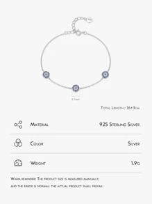 MODIAN S925 Silver Blue Eye Decor Fashion Bracelet For Women, Birthday/mother's Day Gift, High-end Jewelry