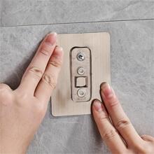 1pc Aluminum Corner Shower Shelf, Modern Silver Corner Storage Rack For Bathroom - Silver - View 3