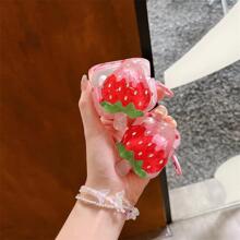 Strawberry Orange Apple Earphone Case Bluetooth Protective Cover - Hot Pink - View 3