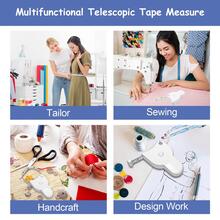 150cm多功能自動可伸縮柔軟的卷尺適用於測量腰,胸部,臀部和身體 - 白色 - 查看 7