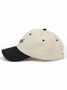 男士字母刺繡棒球帽，休閒風格 - 黑色 - 查看 3