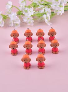 10入組/套流行3D寵物狗狗動物塑膠吊墜適用於DIY耳環項鍊假期首飾類設計製作禮品 - 狗 - 查看 6