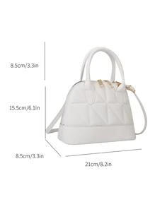 Bolso de mano moda unicolor en relieve - Blanco - Ver 6