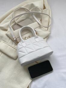 Bolso de mano moda unicolor en relieve - Blanco - Ver 7