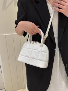 Bolso de mano moda unicolor en relieve - Blanco - Ver 4