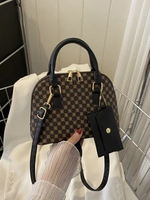 2pcs Fashionable Solid Color Geometric Pattern Handbags - Multicolor - View 9