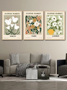 3 Phong Cách Tối Giản Hiện Đại Polyester Có Khung In Hoa Cho Phòng Khách Phòng Ngủ Trang Trí Nội Thất - Nhiều màu - Xem 5