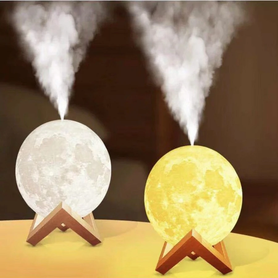 Humidificador Luna con 3 Modos de Luz Blanca y Cálida Aromaterapia.. - Multicolor - Ver 1