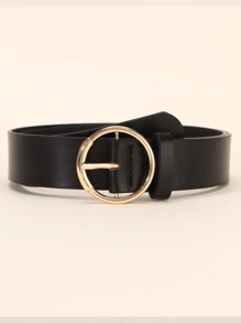 1 件金色圆扣时尚百搭商务西装裙腰带，休闲日常黑色女士腰带夏季、学校秋季、秋季、万圣节