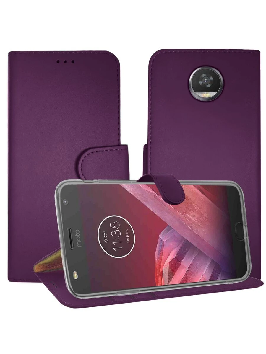Funda Case Tipo Cartera Premier Diary Para Moto Z2 Play - Morado - Ver 1