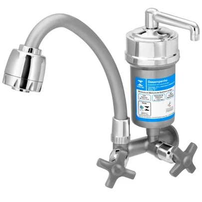 Torneira de parede Bica móvel Filtro ABS Prata