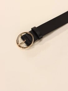 1 件金色圆扣时尚百搭商务西装裙腰带，休闲日常黑色女士腰带夏季、学校秋季、秋季、万圣节