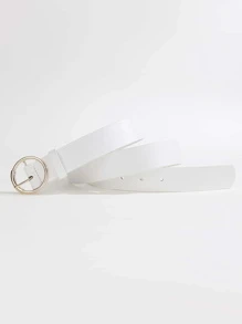 1 件金色圆扣百搭西装裙腰带，休闲女士日常白色腰带，适合聚会、派对夏季、学校秋季、秋季、万圣节 - 白色 - 查看 2