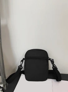 Túi xách đựng tiền xu bằng nylon màu trơn cho trẻ em Túi đeo vai vuông nhỏ cho trẻ em, túi thời trang dành cho bé gái và bé trai - màu đen - Xem 4