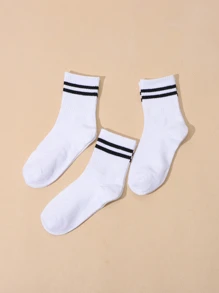 đôi vớ thủy thủ đoàn họa tiết sọc - trắng - Xem 1