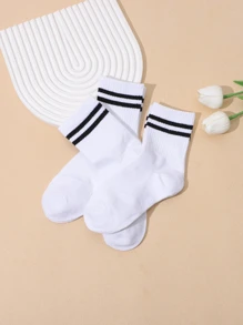 đôi vớ thủy thủ đoàn họa tiết sọc - trắng - Xem 2